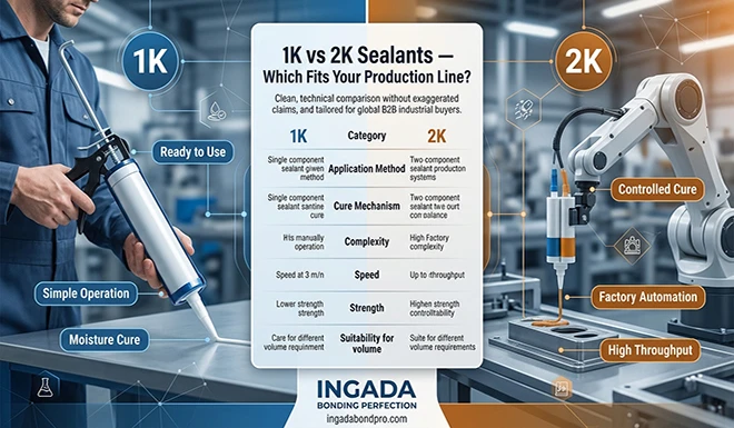 One component vs two component sealants comparing curing speed automation and factory production efficiency